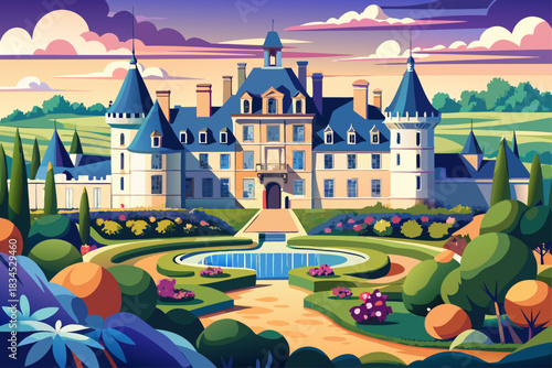The romantic Château de Brisac in the Loire Valley, a French icon surrounded by lush landscapes, historic architecture, a cultural heritage site and a popular travel destination in France.