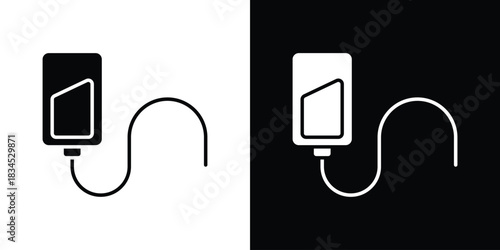 IV bag icons vector. silhouette or icon or pictogram.