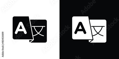 Language icons vector. silhouette or icon or pictogram.