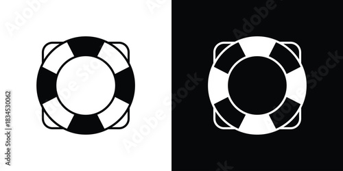 Life buoy icons vector. silhouette or icon or pictogram.