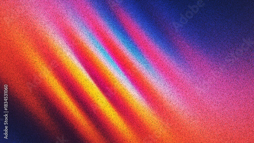 Abstract grainy gradient background with vivid wavy texture created from thousands of individual dots. Vibrant tones blending beautifully together in smooth waves bring modern touch to digital project