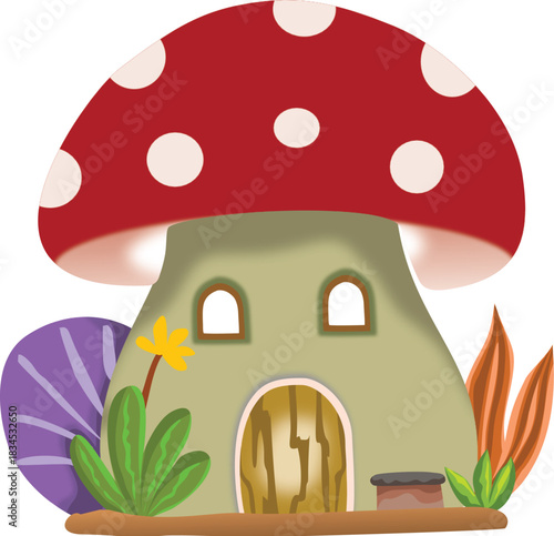 mushrooms red in a forest