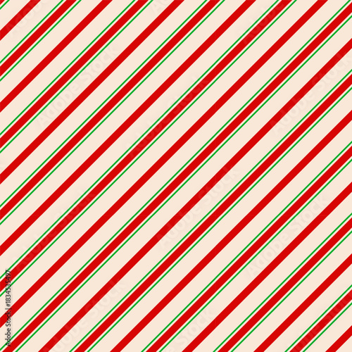 Christmas background. Striped candy cane Christmas seamless pattern. Holiday present wrapping paper, wallpaper.