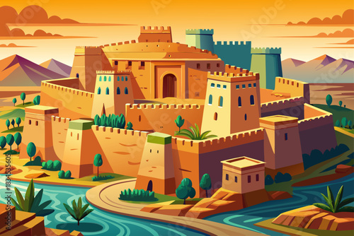 The ancient medieval castle of Abydos in Portugal, a historic stone castle with towers and walls, a European landmark, a cultural heritage site and a popular travel destination for architecture lovers