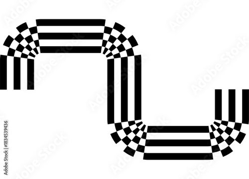 Sport vector pattern of black stripes on white background. Modern dynamic design element for advertising, interior, packaging, games. Trendy vector background. Abstract checkered pattern
