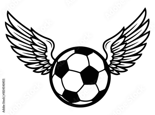 winged soccer balls silhouette