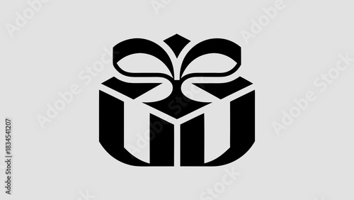 Stylized gift box icon created with generated ai
