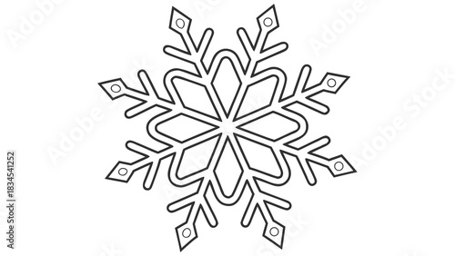 Line drawing snowflake created with generated ai