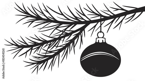 Ornament hanging on branch created with generated ai