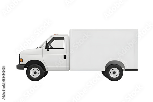 Fototapeta Naklejka Na Ścianę i Meble -  White small clean delivery truck ready for your design isolated on white background
