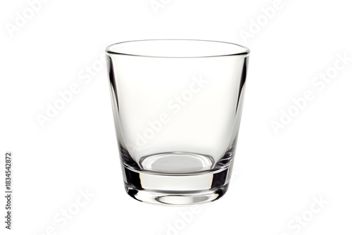 single transparant Glass with milk isolated on white background