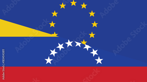 Europe and venezuela flag fusion design