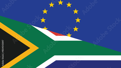 Europe and south africa flag fusion design