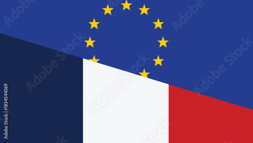 Europa and france flag fusion design