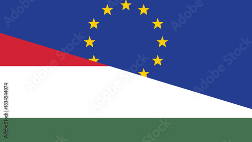 Europa and hungary flag fusion design