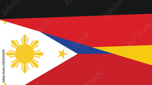 Germany and philipinnes flag fusion design