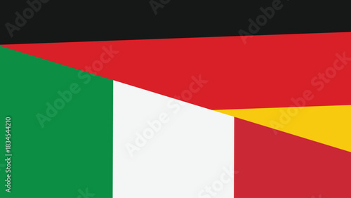Germany and italy flag fusion design