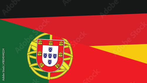 Germany and portugal flag fusion design