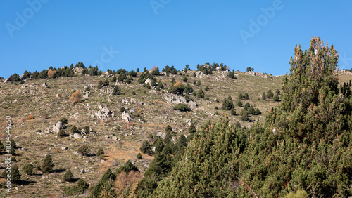 mountain landscape with blue sky