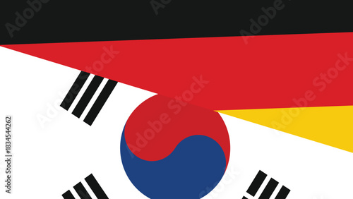 Germany and south korea flag fusion design