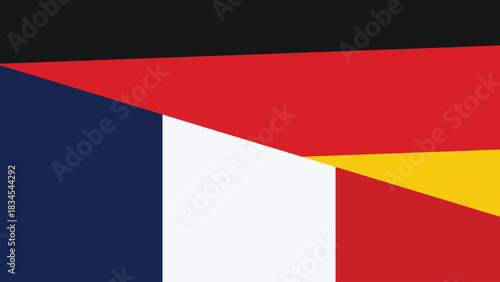 Germany and france flag fusion design