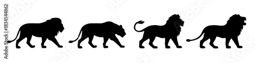 Lion silhouette icon. Lion vector set