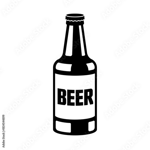 Beer bottle. Beer icon vector.