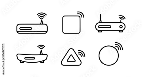 Various Wireless Network Router Icons