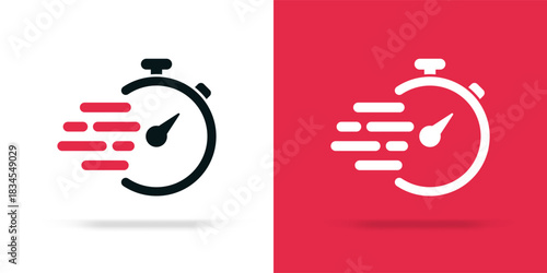 Time and clock icon. Clock icon in trendy flat and line style isolated on background. Icons for date, time, era, duration, period, span, hour, minute, watch, timer, time keeper.