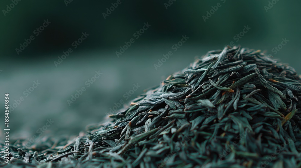 Naklejka premium Close-up View of Organic Dried Cumin Seeds Piled on a Wooden Surface with Soft Focus Background Highlighting Natural Textures and Colors