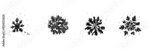 Snowflake Doodle Sketch Set. Winter Season, Cold Weather, And Festive Decoration In Hand Drawn Style Collection. Unique Snow Crystal Patterns. Hand Drawn Isolated Vector Illustration