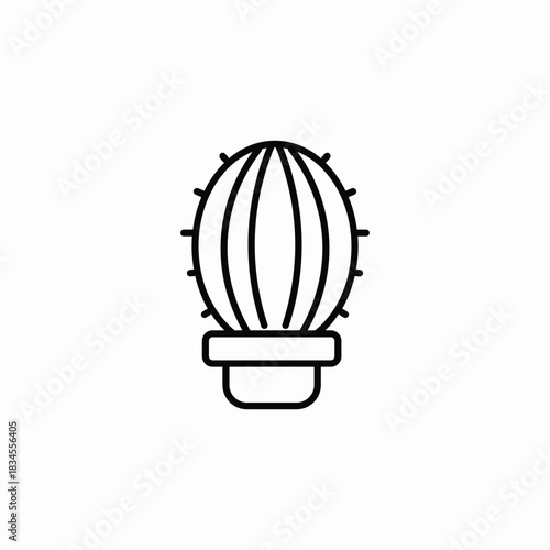 cactus in pot icon sign vector