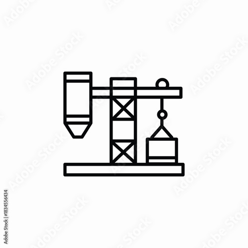 construction crane icon sign vector