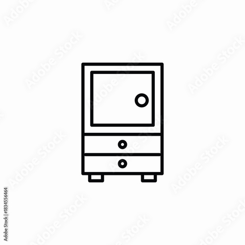 cupboard drawer icon sign vector
