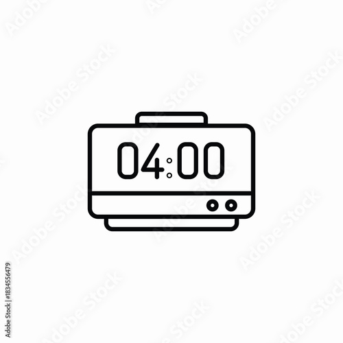 digital alarm clock icon sign vector