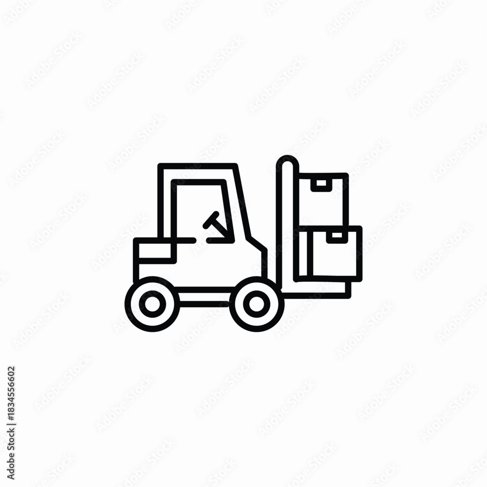 Naklejka premium forklift warehouse icon sign vector