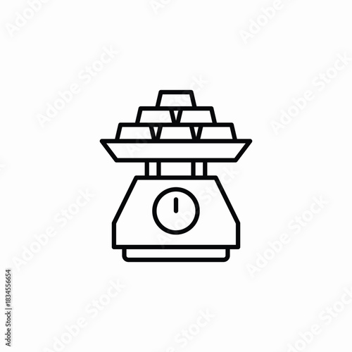 golden bars on scales icon sign vector