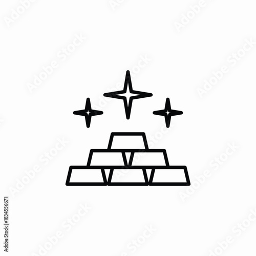 golden bars shine icon sign vector