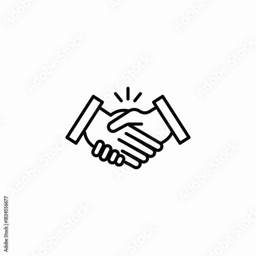 handshake deal icon sign vector