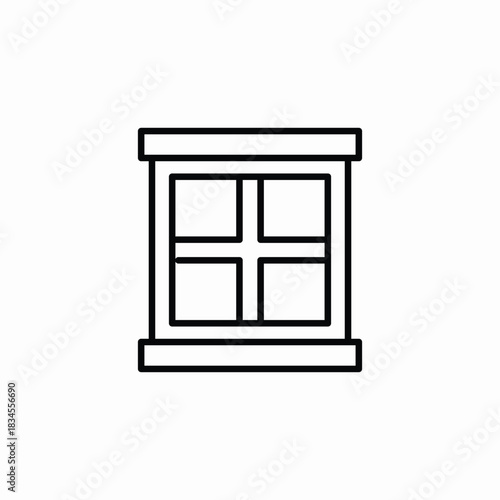 house window icon sign vector