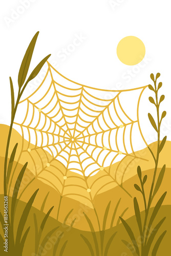 An ethicist watches morning dew glisten on a delicate spiderweb bathed in golden light, as wildlife magazines and conservation campaigns—intended for nature documentaries and educational use—are