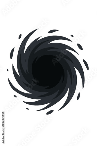 A mysterious, swirling vortex of dark energy devours all light, embodying the power of a black hole
