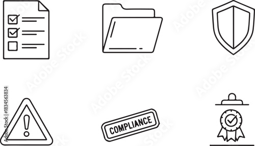 Compliance Icons Representing Business Standards and Security