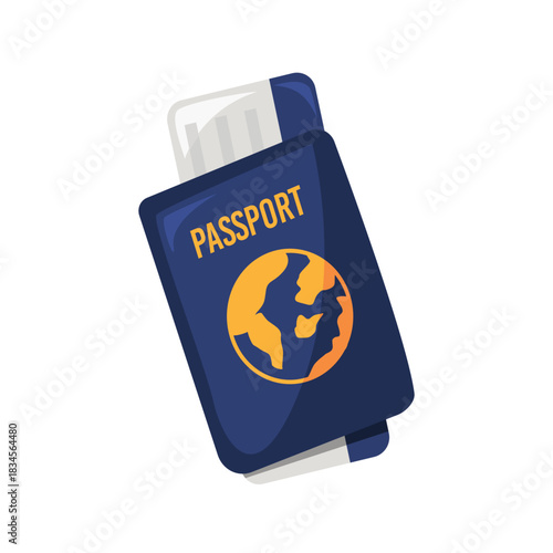 Passport icon, passport vector illustration, passport clip art, global travel ID booklet immigration tourism identification