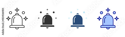 Bell Icon Set. Designed In Multi Style