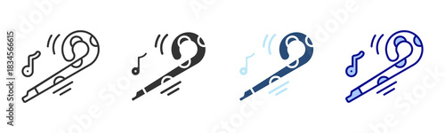 Noise Maker Icon Set. Designed In Multi Style
