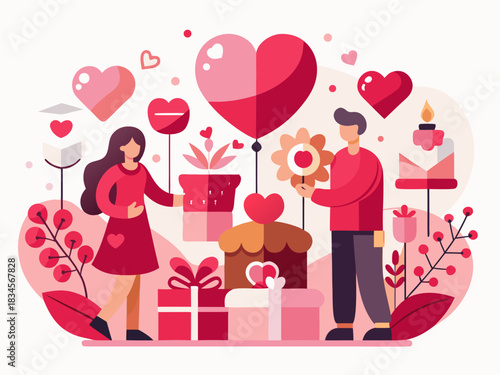 Valentine's Day Love Celebration Heart Symbols Romance Design