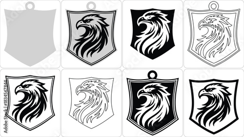 Collection of eagle crest banners in various styles