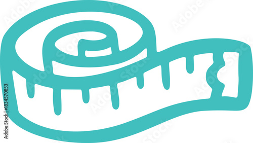 Measuring tape hand drawn doodle