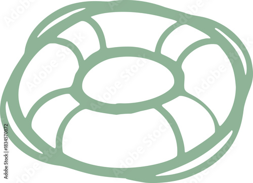 Lifebuoy hand drawn doodle element